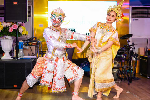 Bangkok Chao Phraya Cruise with Luxury Buffet & Open Deck Private Transfer |Wat Paknam+Chao Phraya Night Cruise Buffet