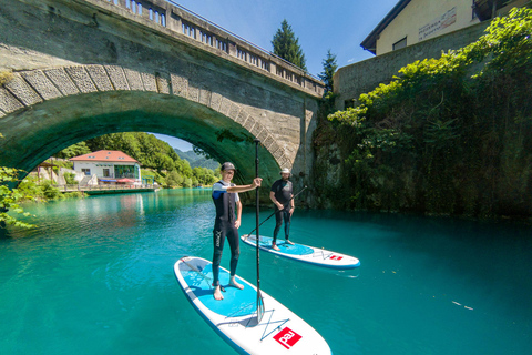 Meio dia de Stand-up Paddle Boarding no Rio Soča