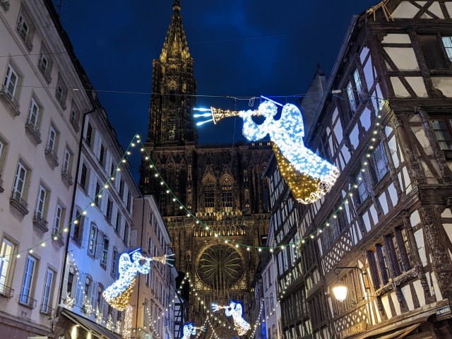 Visit Strasbourg Christmas Market by Night with Mulled Wine in Estrasburgo