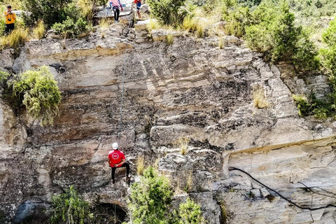 Tanomah: Abseiling Adventure Experience (Rappelling) A group of 4 people