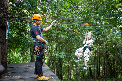 Chiang Mai : Aventure en tyrolienne avec quad en optionPack B : Parcours complet de zipline (avec transfert)