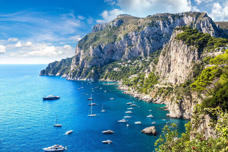 Båttur Positano till Capri med stopp i Nerano för lunch