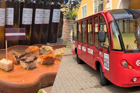 Riga: Old Town E-Bus Tour and Central Market Food Tasting