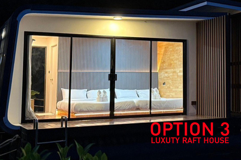 Khao Sok: Overnight Raft House Cheow Lan Lake & Coral Cave Option 1: Join Trip Raft House with Fan & *Shared Bathroom
