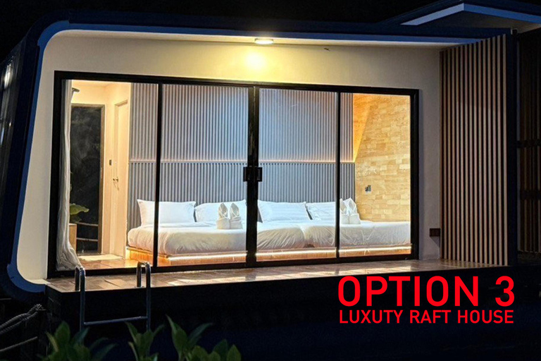 Khao Sok: Overnight Raft House Cheow Lan Lake & Coral Cave Option 1: Join Trip Raft House with Fan & *Shared Bathroom