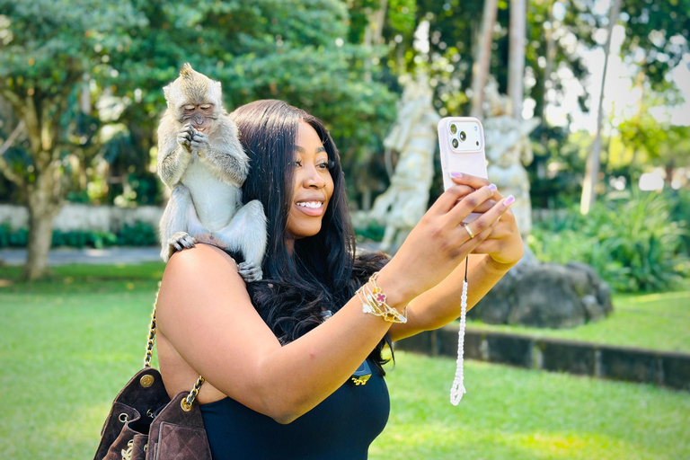 Bali: Swings, Koi Fish Photo Boat, Monkey Forest & Waterfall Private Tour all Ticket include