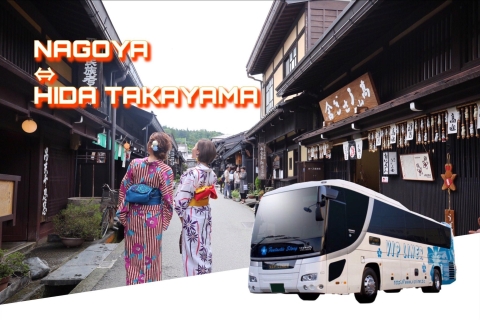 Viaje de ida y vuelta en autobús de Nagoya a Shirakawa-go o TakayamaNagoya ↔Takayama