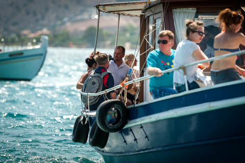 Elounda: Spinalonga Guided Boat Tour with BBQ and Swimming