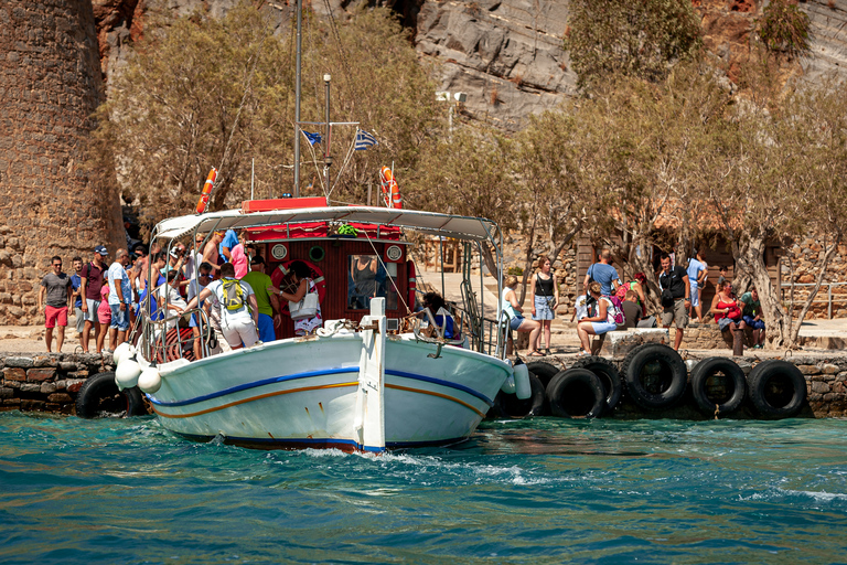 Elounda: Spinalonga Guided Boat Tour with BBQ and Swimming