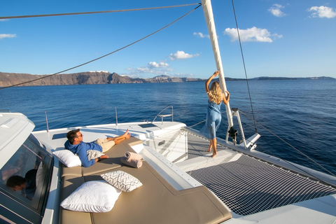 Santorini:Private Catamaran Tour with BBQ & Unlimited Drinks Sunset Catamaran Cruise up to 10 people