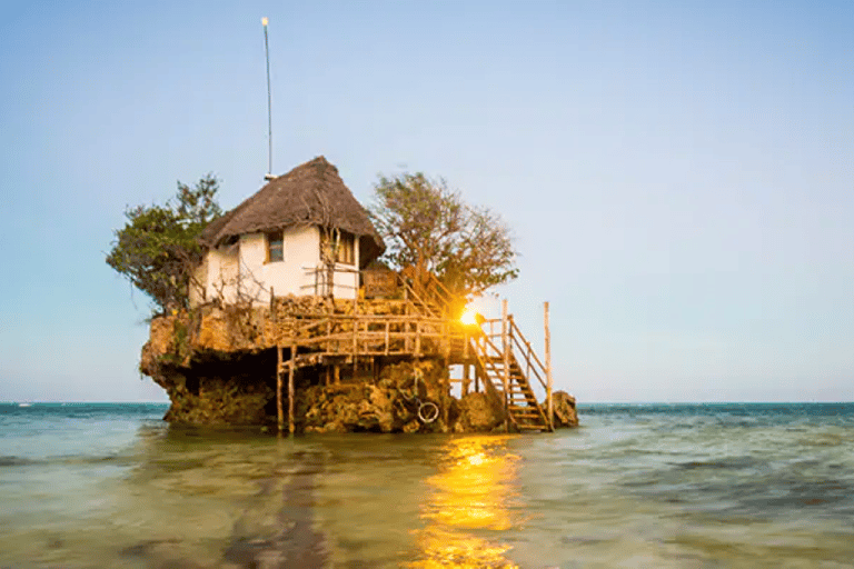 Lunch at The Rock Restaurant, Paje Beach Tour, Spice Tour