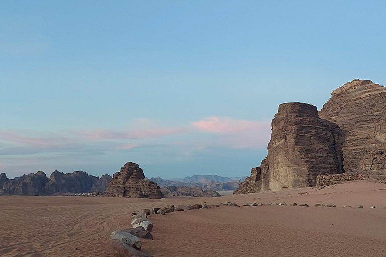 Amman or Dead Sea: Petra & Wadi Rum Jeep Tour and Dinner. From Amman: Tour to Petra and Wadirum with Guide in Petra.