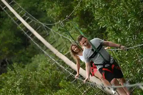 Mauritius: Parco Avventura Vallé, Ponte Nepalese