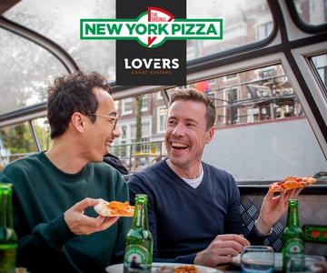 Amsterdam: Pizza Cruise with New York Pizza & Drinks