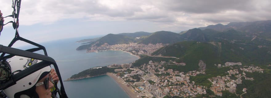Bečići : expérience de parapente en tandem avec prise en charge