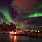 Lofoten : Excursion en raquettes aux aurores boréales