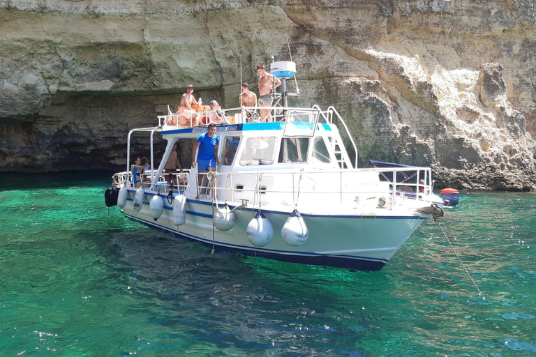 Comino : excursions en bateau privé, arrêts baignade et visites des grottes