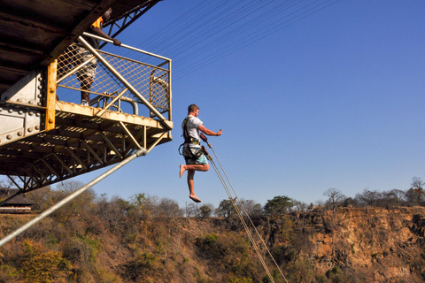 Saut à l&#039;élastique sur le pont des chutes Victoria