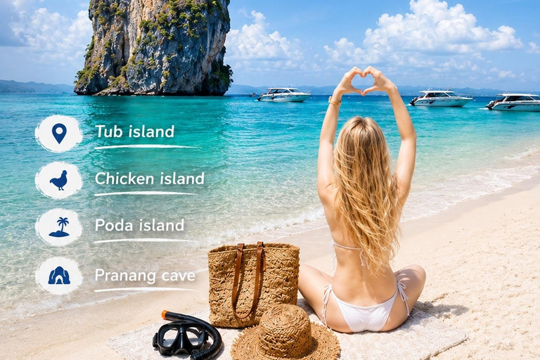 Krabi: 4-Island Deluxe Speedboat Tour with Lunch & Transfer