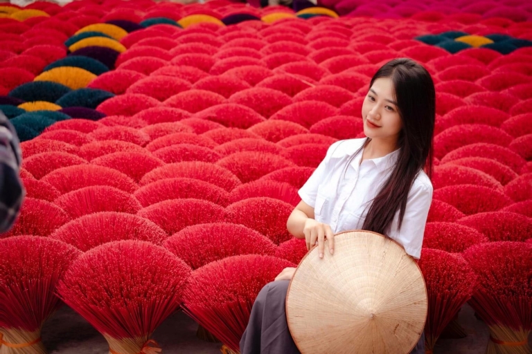 Hanoi: Jednodniowa wycieczka do wioski kadzideł, stożkowego kapelusza i sztuki lakierniczej