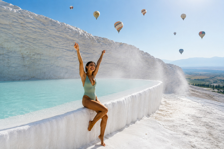 Pamukkale: Sunrise Hot Air Balloon Flight w/Certificate Private Pamukkale Hot Air Balloon Ride