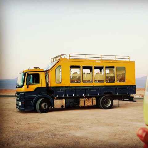 Visit San Pedro de Atacama Geyser del Tatio tour in safari bus in Atacama Desert