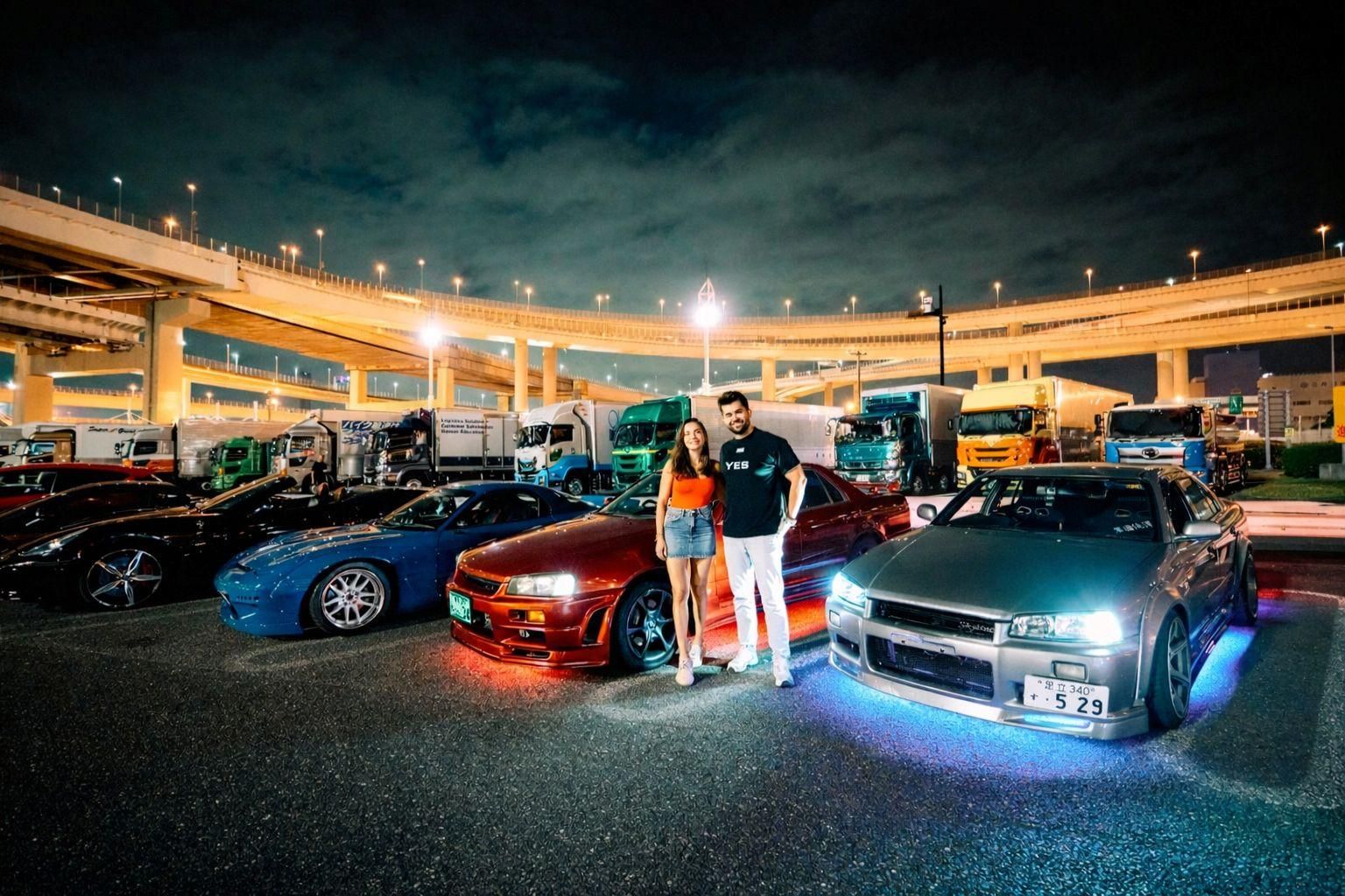 Tokio: Private JDM R34 Skyline-Fahrt & Daikoku PA Car Meet