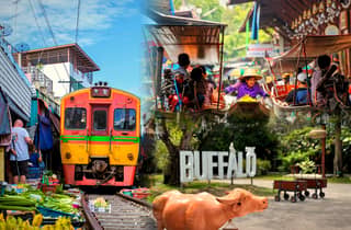 Bangkok: Damnoen Saduak & Maeklong Railway Market mit Bootsfahrt