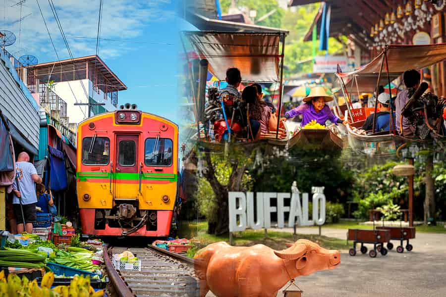 Bangkok: Damnoen Saduak & Maeklong Railway Market mit Bootsfahrt. Foto: GetYourGuide Bangkok: Damnoen Saduak & Maeklong Railway Market mit Bootsfahrt. Foto: GetYourGuide