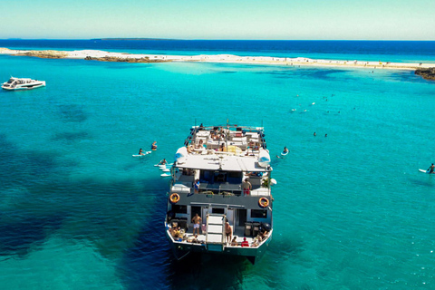 Ibiza: Formentera Boat with Open Bar, 3 meals & Sunset Party ADVANCE: Standard selection of food & open bar option