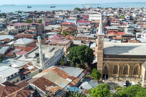 Street food market walking tour in Stone town with transfer