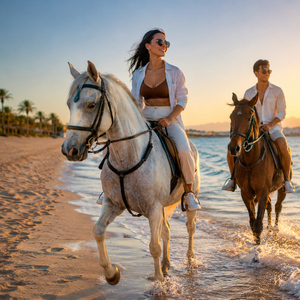 Red Sea : Horse Riding Beach and Desert Tour With Transfer
