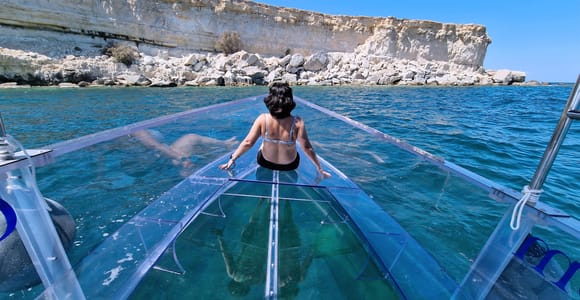 Syrakus: Küste und Meereshöhlen Voll transparente Bootstour