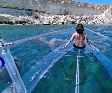 Siracusa: Tour in barca completamente trasparente della costa e delle grotte marine