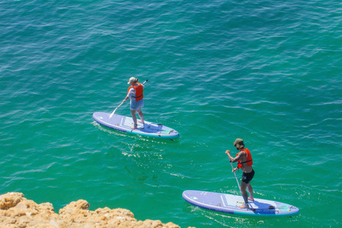 Albufeira: Sea Caves SUP Tour with hidden beach stop Albufeira: CAVE SUP TOUR with free photos and beach stop