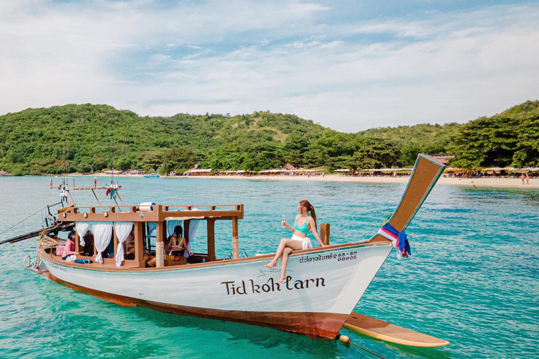 Koh Larn : location privée d&#039;un bateau en bois avec menu de fruits de merCoucher de soleil à Tidkoh (14 h 00 - 18 h 00)