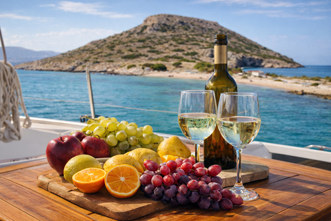 Gouves: Dia Island Catamaran Cruise with Swimming&Snorkeling