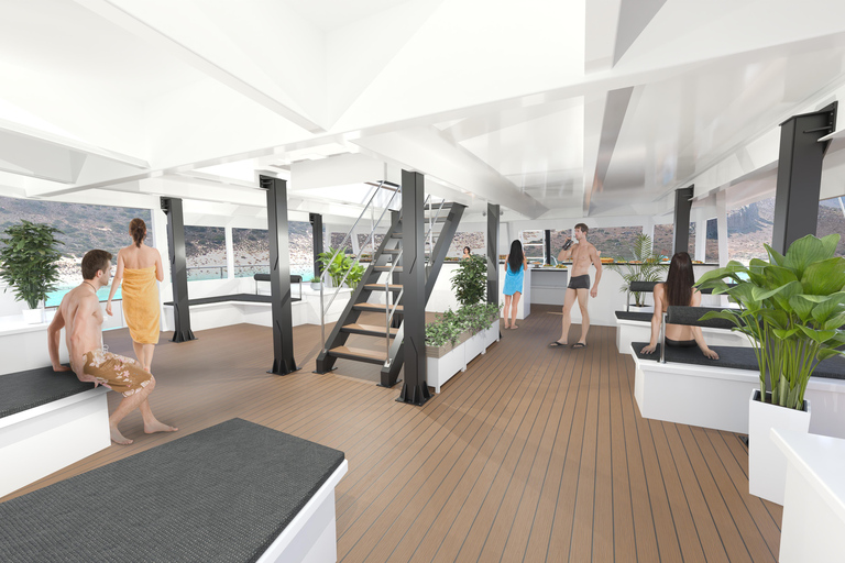 Kissamos : Croisière en catamaran de luxe au coucher du soleil à Balos et GramvousaBillet VIP