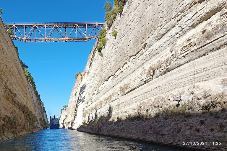 Corinth Canal Cruise, Epidaurus, and Nafplio Private Tour Canal views and photo stop, Mycenae, Epidaurus and Nafplio