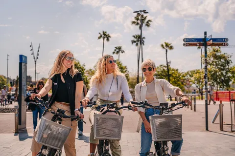 Barcelona: E-Bike Tour with Montjuic Cable Car & Boat Ride