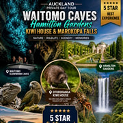 From Auckland: Waitomo Caves, Gardens, and Kiwi House Tour