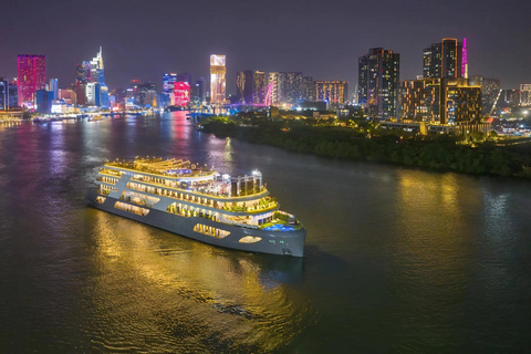Dinner On The Luxury Cruise On Saigon River–A Romantic Night Private Table & Private Car Transfer & Private Tour Guide