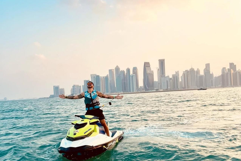 Doha Skyline Jet Ski Adventure: Ride the Arabian Gulf JetSki 30 minutes from meeting point