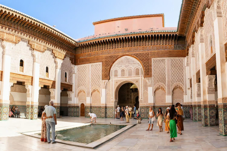 Marrakech: Bahia Palace, Madrassa Ben Youssef and Souks Tour Shared Group Walking Tour in English From the Meeting Point