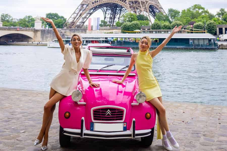 Privétour in roze Citroën 2CV