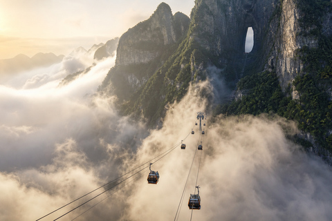 Tianmen Mountain: E-Ticket & Multilingual Guide Options Route A: City Cableway Up & Express Cableway Down