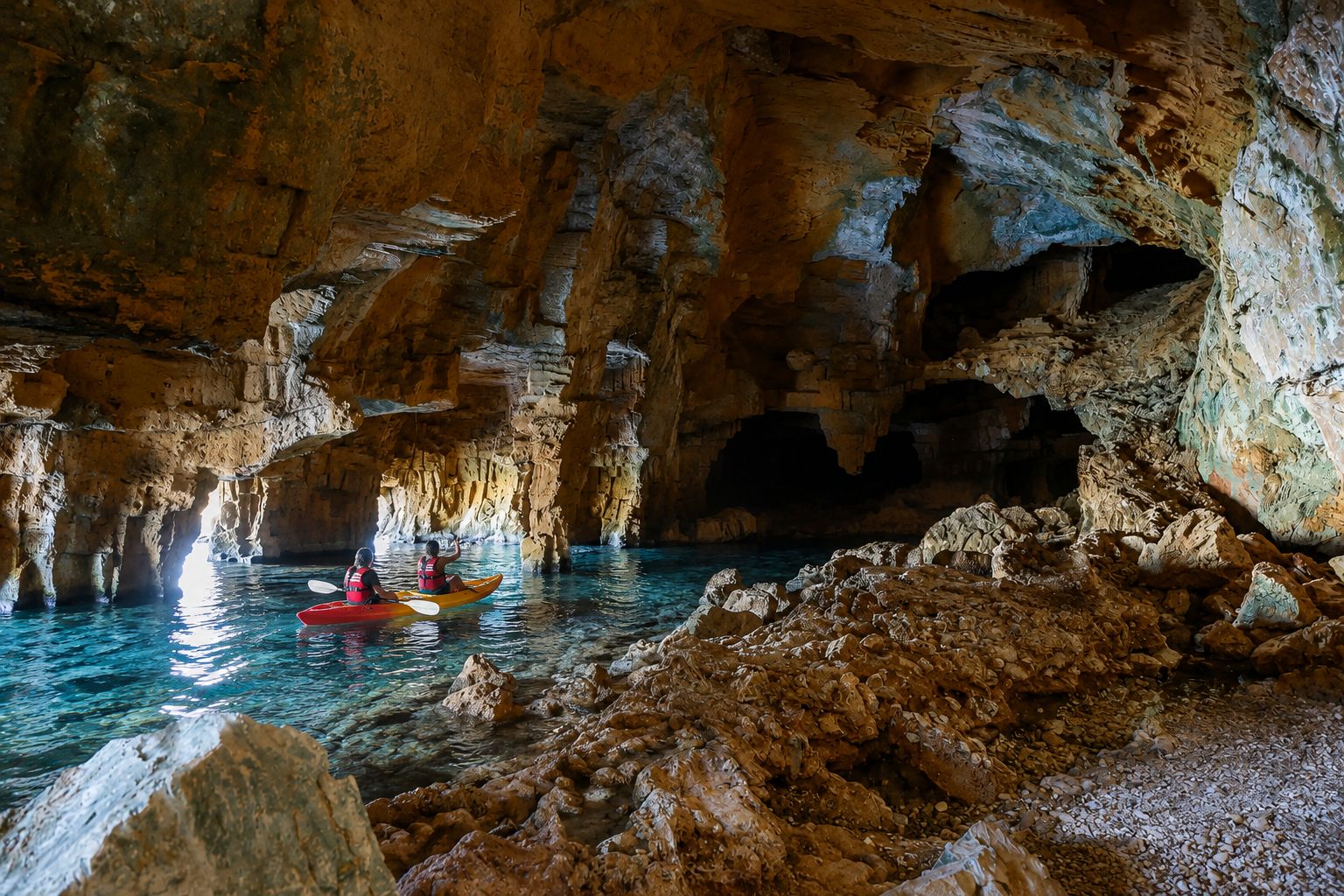 Dénia: Kajak, Schnorcheln & Meereshöhlen-Tour in Cova Tallada