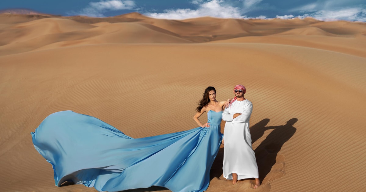 Dubai Flying Dress Photoshoot Happy Birthday Package Getyourguide