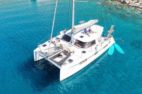 Gouves: Dia Island Catamaran Cruise with Swimming&Snorkeling