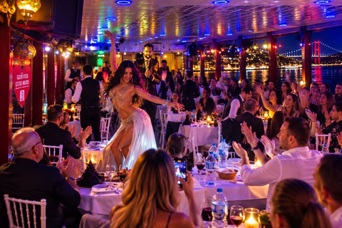Istanbul: Bosphorus Dinner Cruise, Turkish Shows & DJ Party Birthday Celebration – VIP Table & Alcholic Drinks
